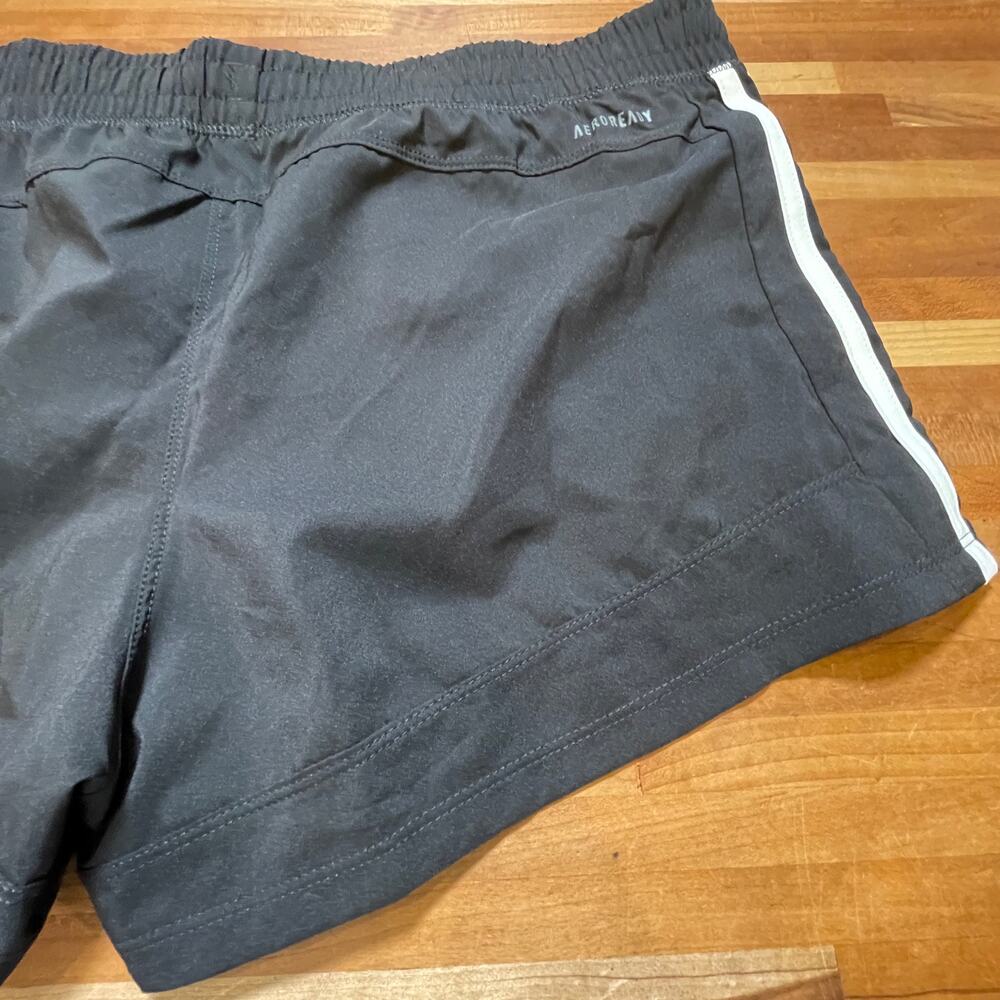 Adidas Womens Pacers Striped Running Shorts black Large - Picture 3 of 9